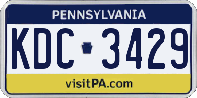 PA license plate KDC3429