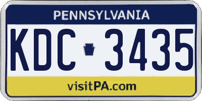 PA license plate KDC3435