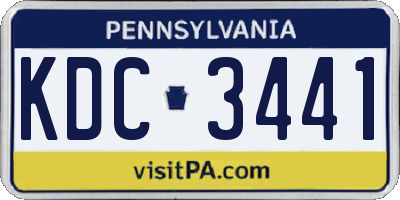 PA license plate KDC3441