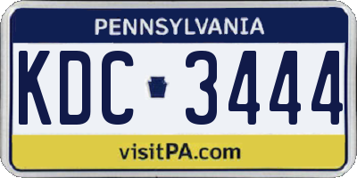 PA license plate KDC3444