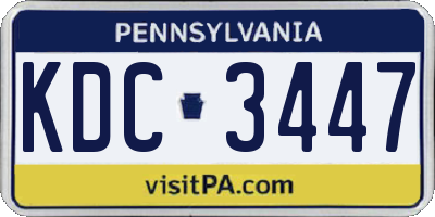 PA license plate KDC3447