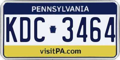 PA license plate KDC3464