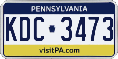 PA license plate KDC3473