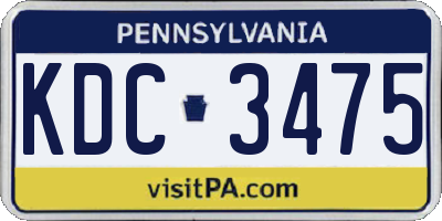 PA license plate KDC3475