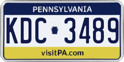 PA license plate KDC3489