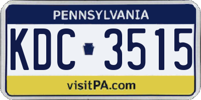 PA license plate KDC3515