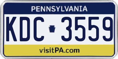 PA license plate KDC3559