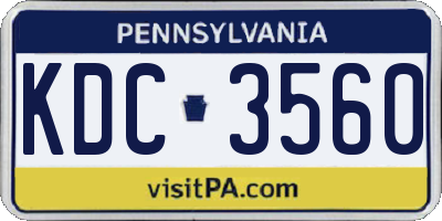 PA license plate KDC3560