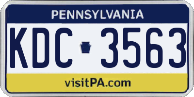 PA license plate KDC3563