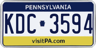 PA license plate KDC3594