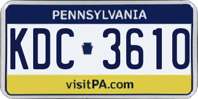 PA license plate KDC3610