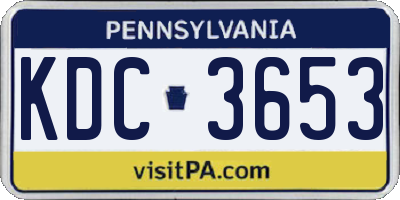 PA license plate KDC3653