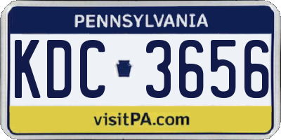 PA license plate KDC3656