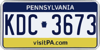 PA license plate KDC3673