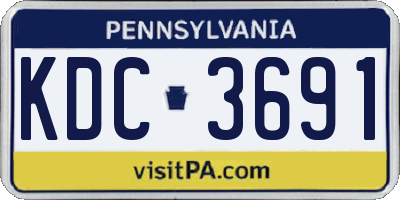 PA license plate KDC3691