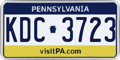 PA license plate KDC3723