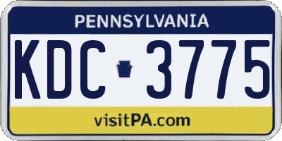 PA license plate KDC3775