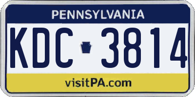 PA license plate KDC3814