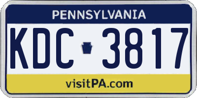 PA license plate KDC3817