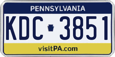 PA license plate KDC3851