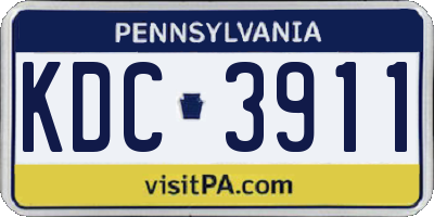 PA license plate KDC3911