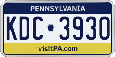 PA license plate KDC3930
