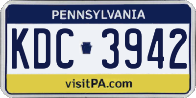 PA license plate KDC3942