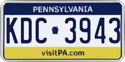 PA license plate KDC3943