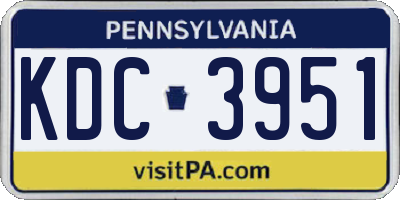PA license plate KDC3951