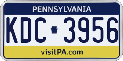 PA license plate KDC3956