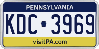PA license plate KDC3969