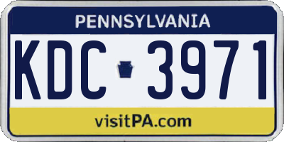 PA license plate KDC3971