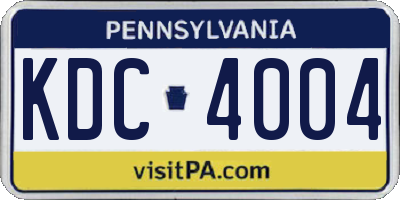 PA license plate KDC4004