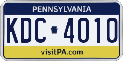 PA license plate KDC4010