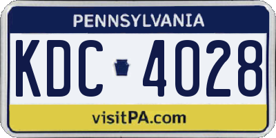 PA license plate KDC4028