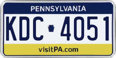 PA license plate KDC4051