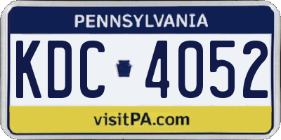 PA license plate KDC4052