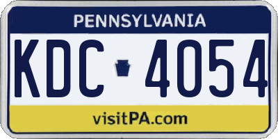 PA license plate KDC4054