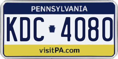 PA license plate KDC4080