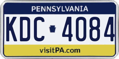 PA license plate KDC4084