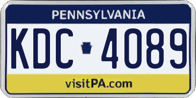 PA license plate KDC4089