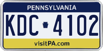 PA license plate KDC4102