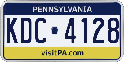 PA license plate KDC4128