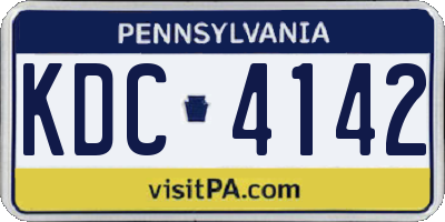 PA license plate KDC4142