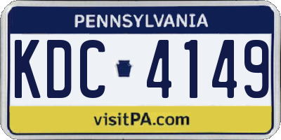 PA license plate KDC4149