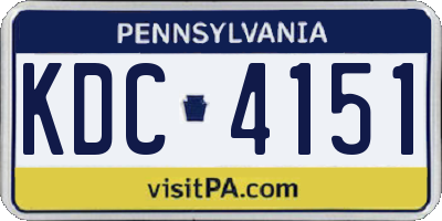 PA license plate KDC4151