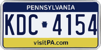 PA license plate KDC4154