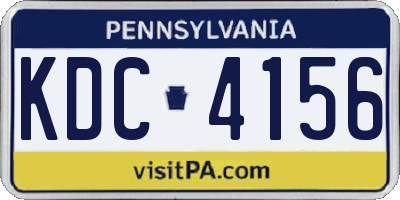 PA license plate KDC4156