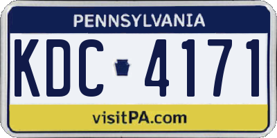 PA license plate KDC4171