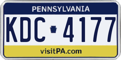 PA license plate KDC4177